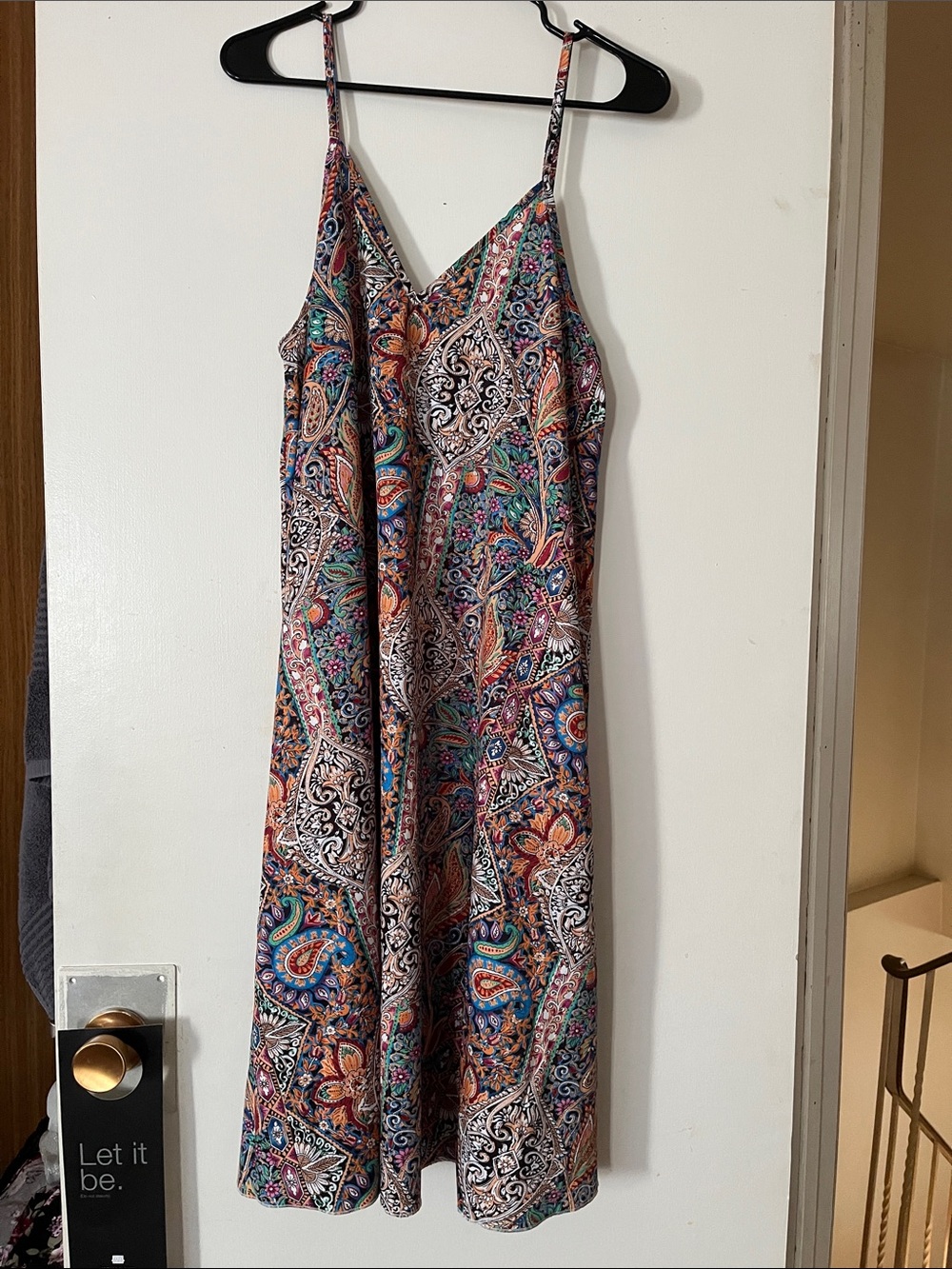 SHEIN Multicolor Paisley Slip Midi Dress